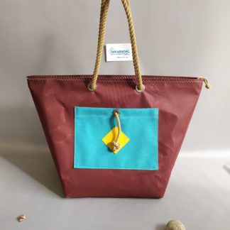 Sac de plage IROISE D marron/turquoise