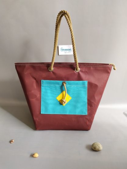 Sac de plage IROISE D marron/turquoise
