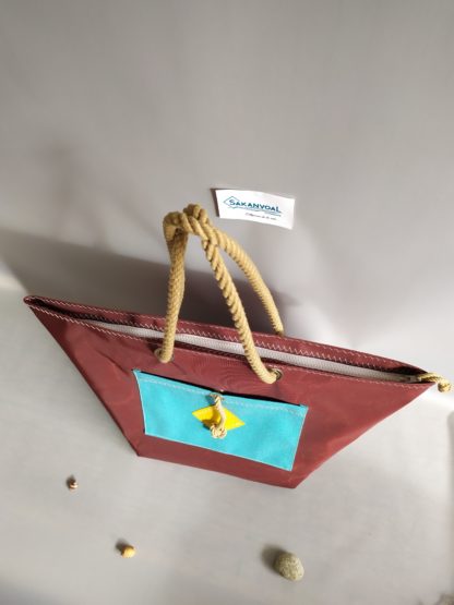 Sac de plage IROISE D marron/turquoise