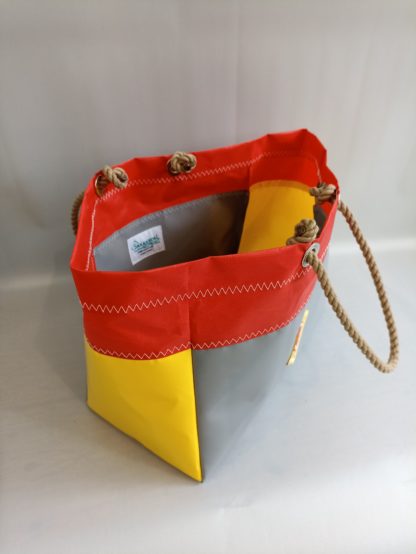 SAC CABAS ROSS gris jaune rouge