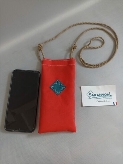 Pochette téléphone FORTH rouge turquoise