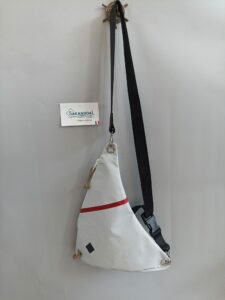 SOLENT gris perle bv rouge sac banane voile ventrale