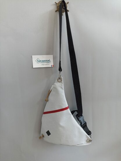 SOLENT gris perle bv rouge sac banane voile ventrale