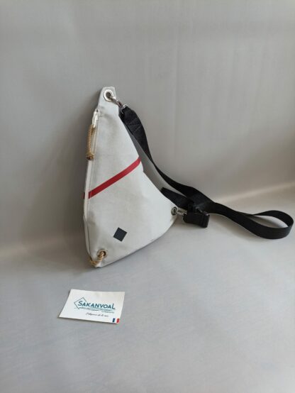 SOLENT gris perle bv rouge sac banane voile ventrale
