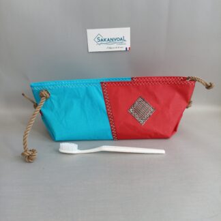 Trousse de toilette BERMUDES SKV rouge et bleu clair