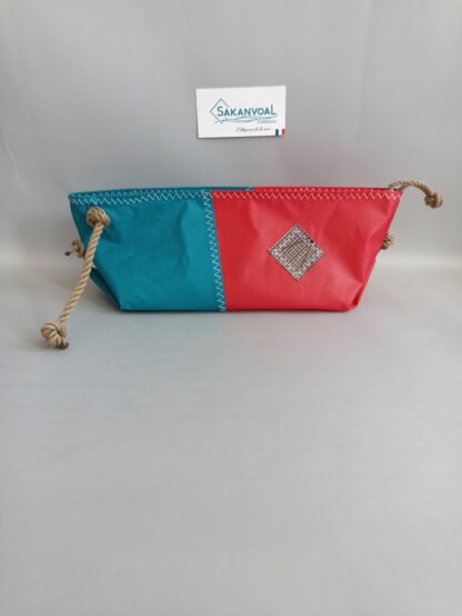 Trousse de toilette BERMUDES SKV rouge et turquoise