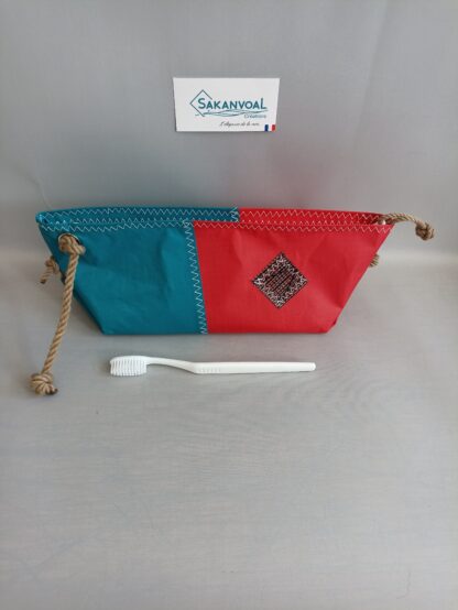 Trousse de toilette BERMUDES SKV rouge et turquoise