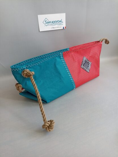 Trousse de toilette BERMUDES SKV rouge et turquoise