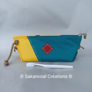 BERMUDES trousse de toilette turquoise et jaune