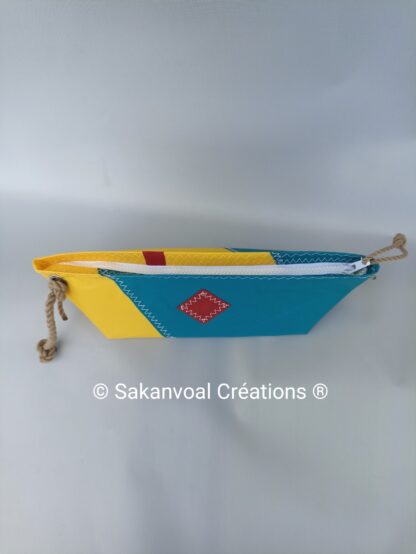BERMUDES trousse de toilette turquoise et jaune