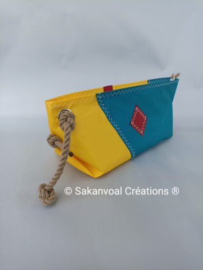 BERMUDES trousse de toilette turquoise et jaune